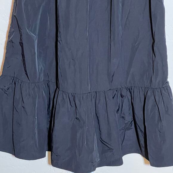 Sea New York Nadja Taffeta Ruffled Puff Sleeve Midi Dress Black Womens Size XS - Picture 8 of 11